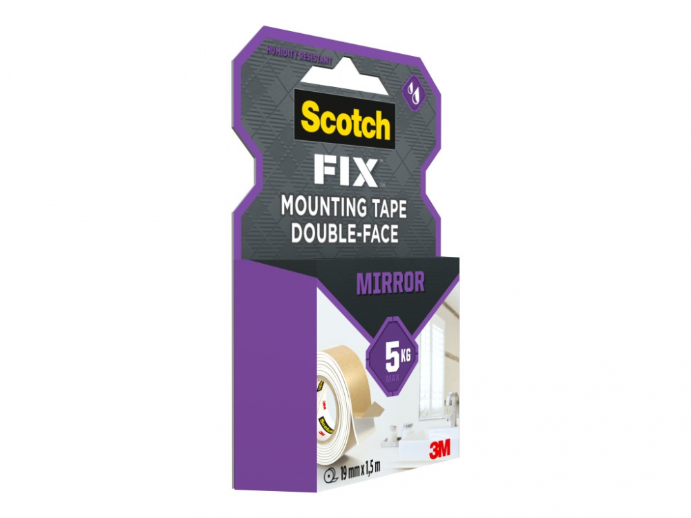 Banda dublu adeziva montare oglinzi, 19 mm x 1,5 m, 3M Scotch-Fix™ [2]