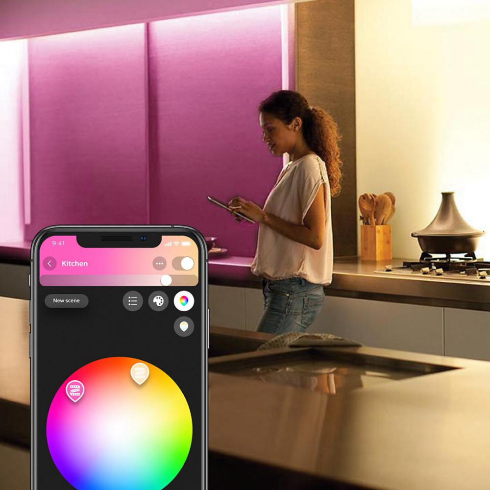 BANDA LED smart LED Philips , soclu integrat , putere 20W , forma banda , lumina multicolora , alimentare 220 - 240 V , Cod Produs: 8718699703424 [3]