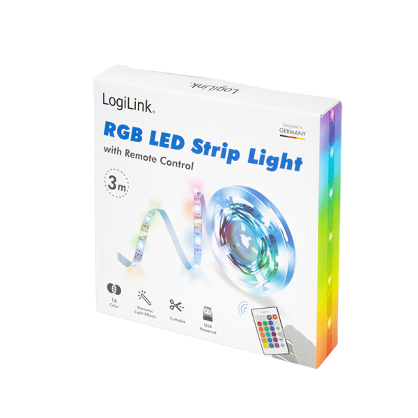 BANDA LUMINI LOGILINK , Wi-Fi Smart , autoadeziva , RGB , 90 x LED , 16 culori , 4 moduri , 570 lm , alimentare USB 5 V/1 , 2 A , 3m Cod Produs: LED007 [7]