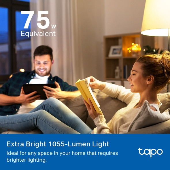 BEC LED wireless TP-LINK ,  1055lm ,  8.6W ,  E27 ,  intensitate reglabila ,  control prin smartph.cu apl.Tapo ,  ajustare auto a luminii in fct. de mom zilei-diferite culori Cod Produs: Tapo L535E [9]