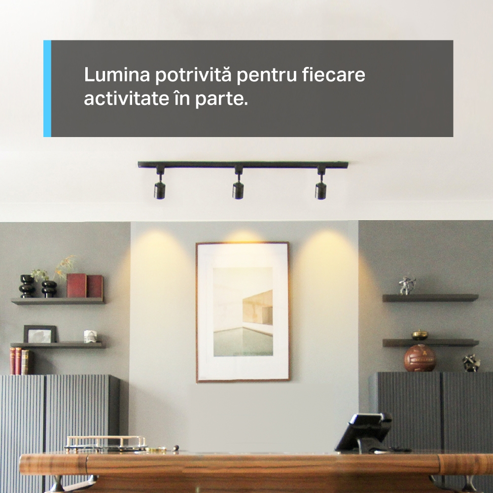 BEC LED wireless TP-LINK ,  350lm ,  2.9W ,  fasung GU10 ,  temp culoare 2200K - 6500K , ctr prin smartph.cu apl.Tapo ,  ajustare auto a luminii in fct. de mom zilei Cod Produs: Tapo L630 [3]