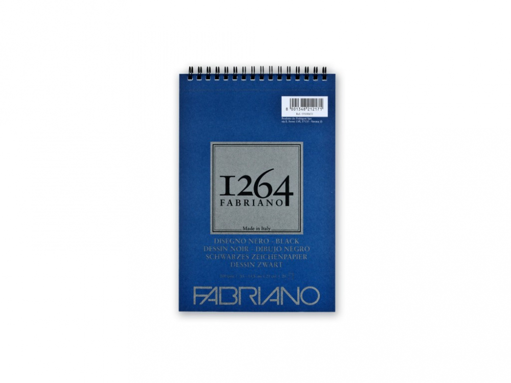 Bloc desen 1264 Black Drawing, A5, 200gr, 20 file, cu spirala Fabriano [1]