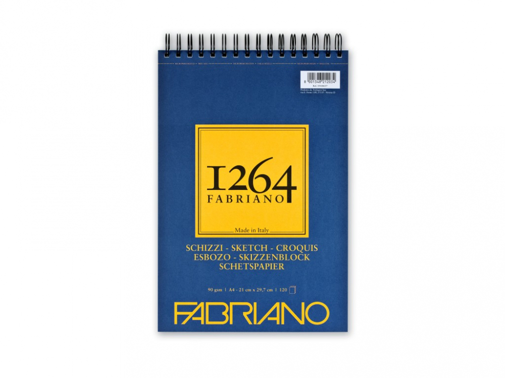 Bloc desen 1264 Schizzi, A4, 90gr, 120 file, cu spirala pe latime Fabriano [1]