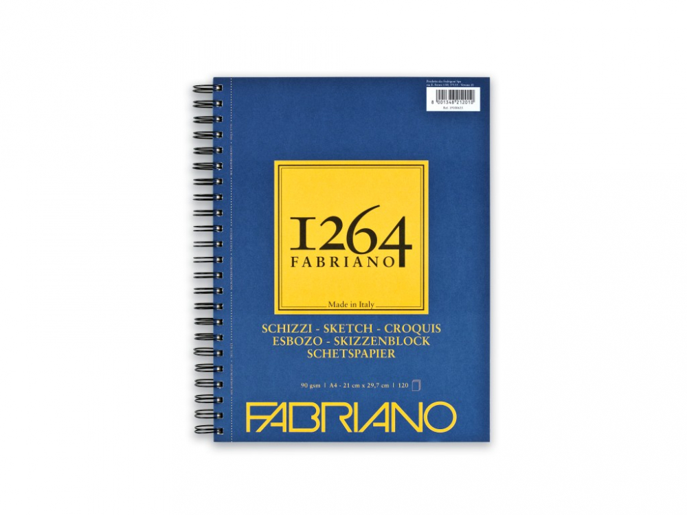 Bloc desen 1264 Schizzi, A4, 90gr, 120 file, cu spirala pe lungime Fabriano [1]