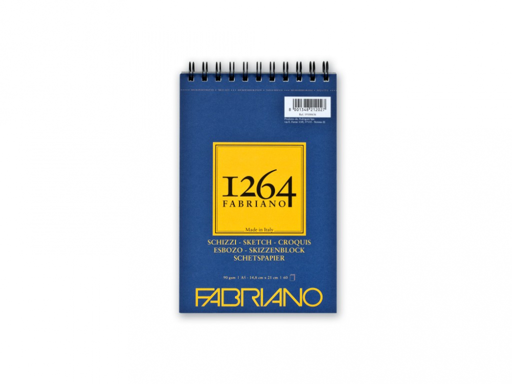 Bloc desen 1264 Schizzi, A5, 90gr, 60 file, cu spirala pe latime Fabriano [1]