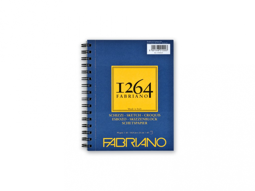 Bloc desen 1264 Schizzi, A5, 90gr, 60 file, cu spirala pe lungime Fabriano [1]