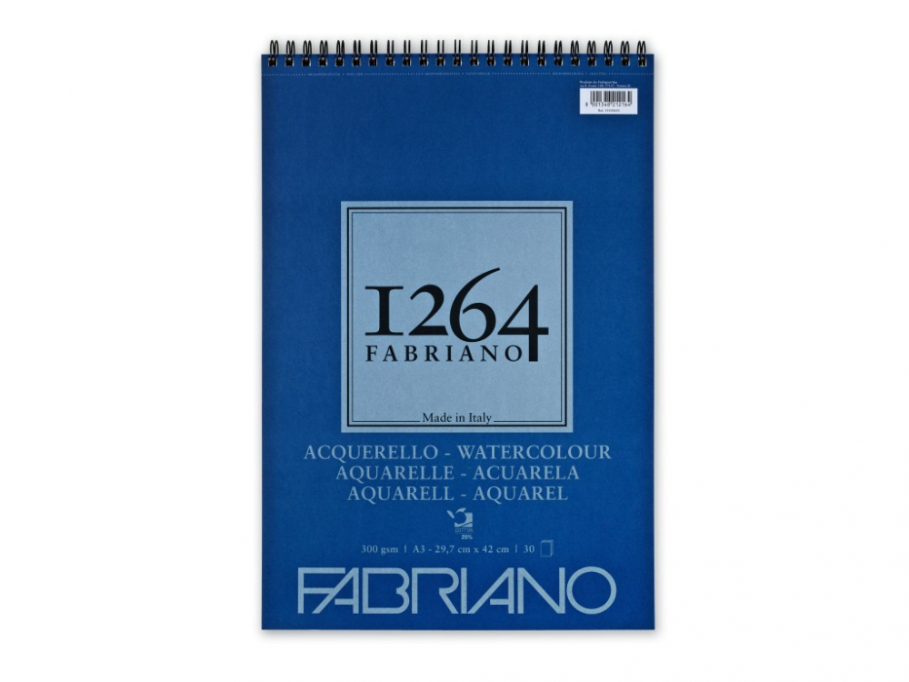Bloc desen 1264 Watercolor, A3, 300gr, 30 file, cu spirala Fabriano [1]
