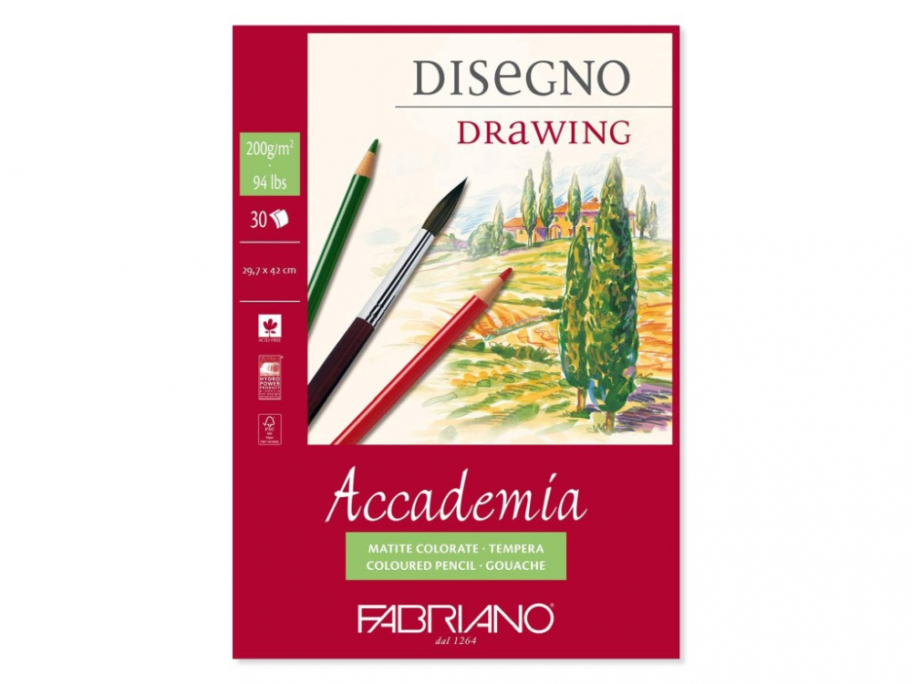 Bloc desen Accademia Disegno, A3, 200 g, 30 file, fara spirala Fabriano [1]