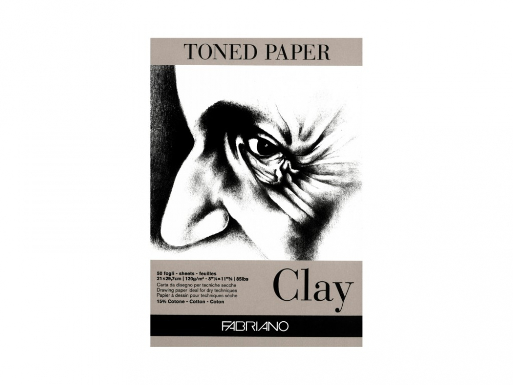 Bloc desen Toned Paper Clay, A4, 120g, 50 file, fara spirala Fabriano [1]