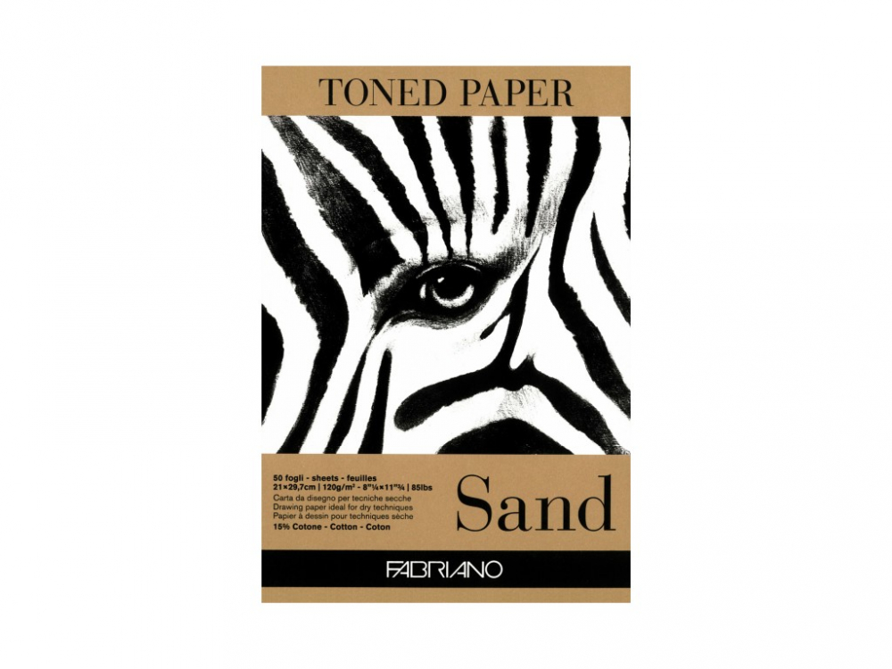 Bloc desen Toned Paper Sand, A4, 120g, 50 file, fara spirala Fabriano [1]