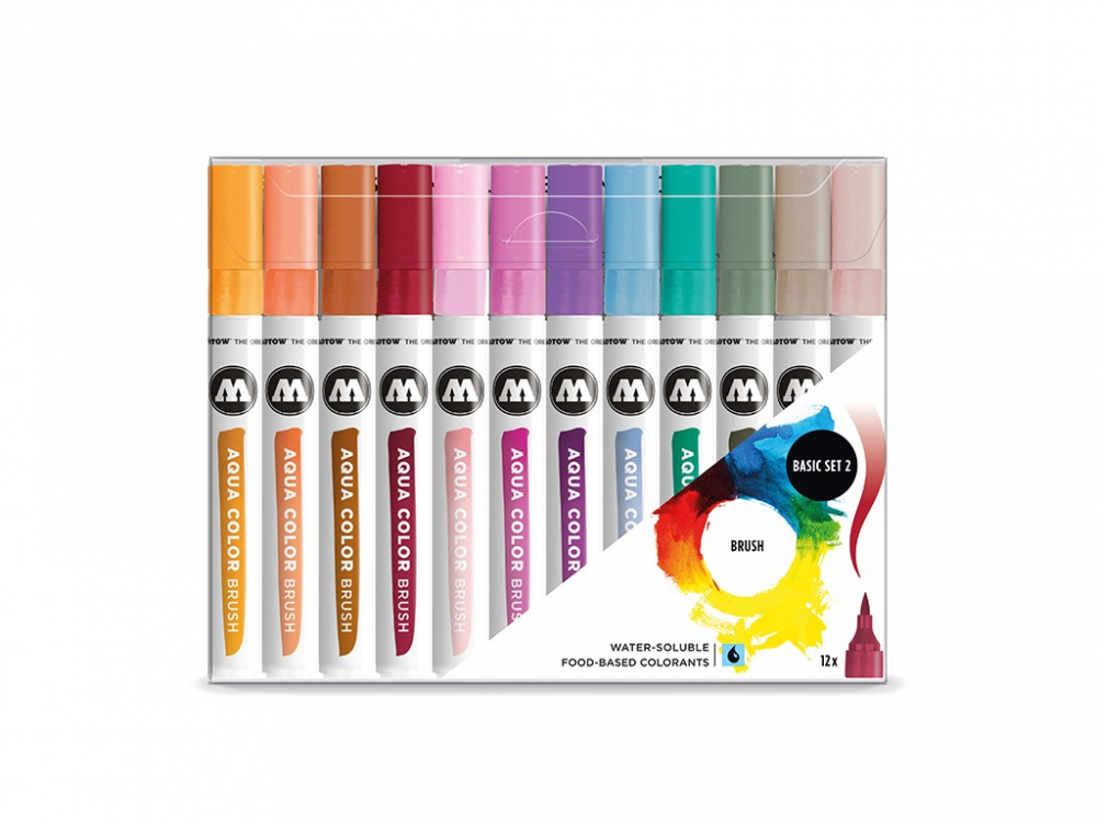 Brush Pen Molotow Aqua Color Basic2 12 buc/set [1]