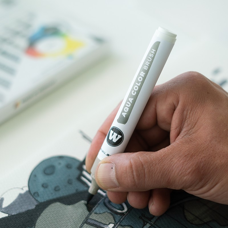 Brush Pen Molotow Aqua Color Grey 12 buc/set [3]