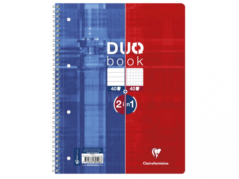 Caiet A4+ Duo, reversibil, cu spirala, 80 file, Clairefontaine [2]