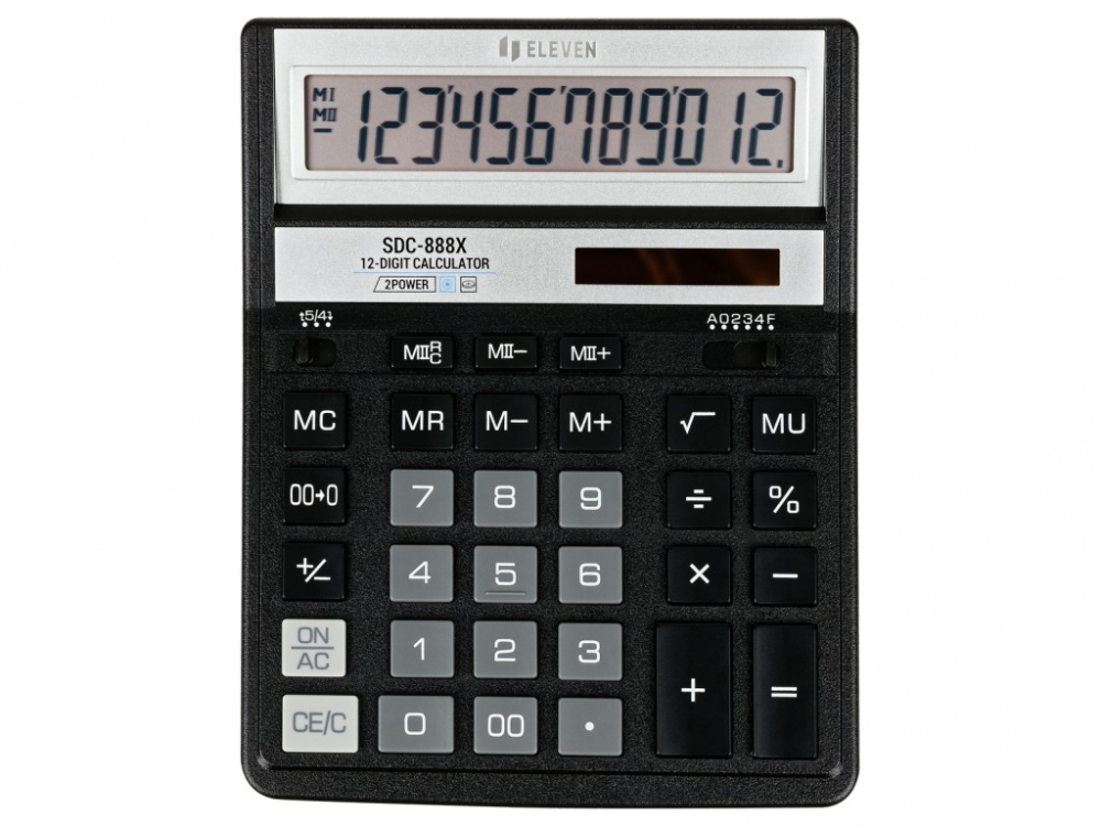 Calculator de birou 12 digit, 203 x 158 x 31 mm, Eleven SDC-888XBK [2]