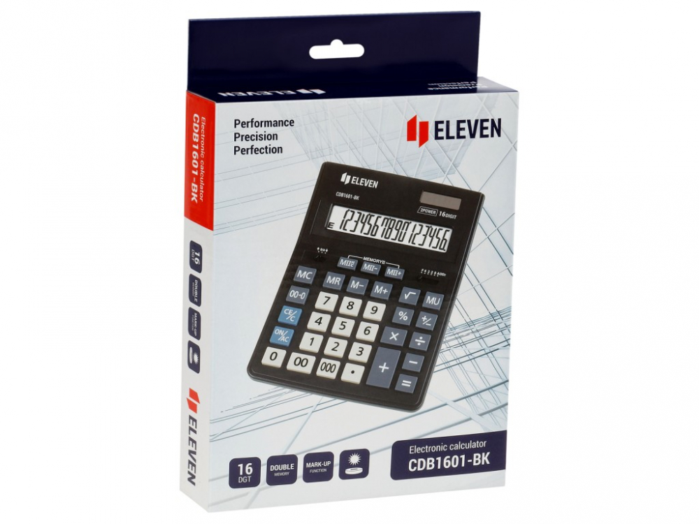 Calculator de birou 16 digiti, 205 x 155 x 35 mm, Eleven CDB1601-BK [6]