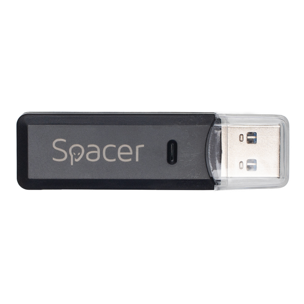 CARD READER extern SPACER ,  interfata USB 3.0 ,  citeste/scrie: SD ,  micro SD ,  Negru ,  Cod Produs: SPCR-USB3-02 [2]