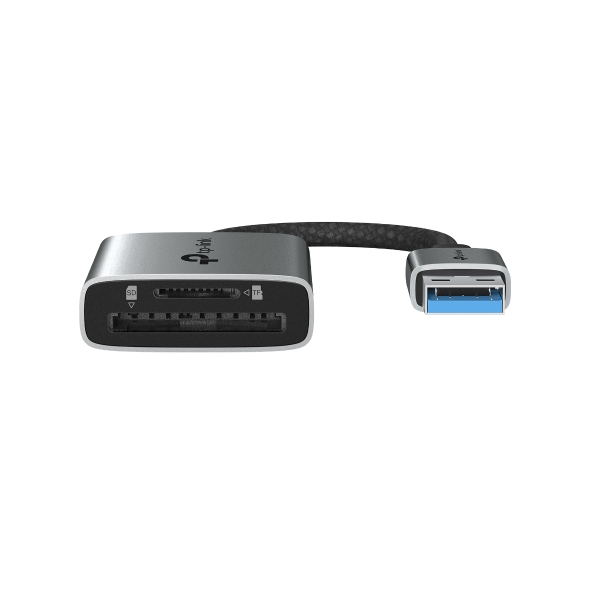 CARD READER extern TP-Link ,  interfata USB 3.0 ,  citeste/scrie: SD si microSD ,  suporta carduri maxim 1 TB ,  lungime cablu 15 cm ,  metalic ,  gri Cod Produs: UA430 [2]