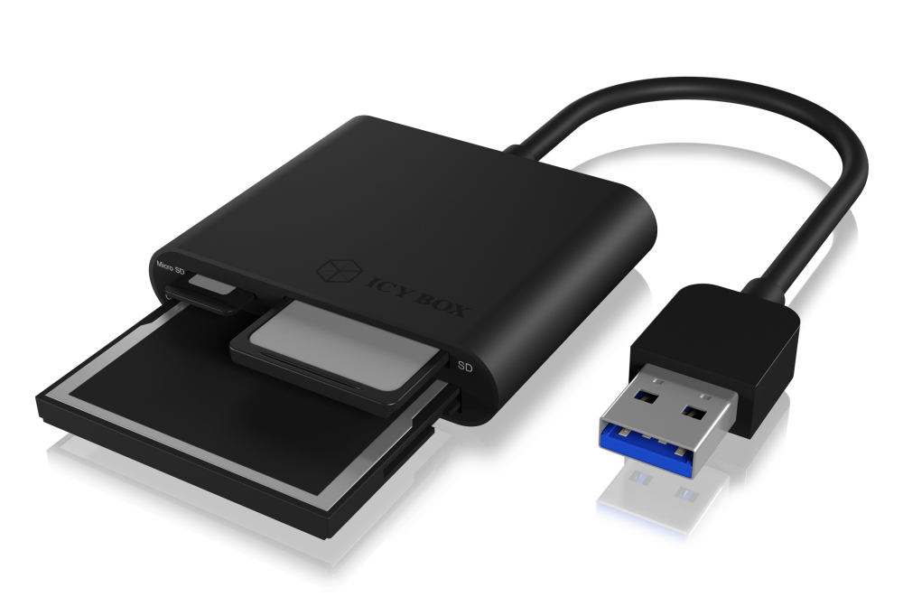 CARD Reader Icy Box interfata USB 3.2 Gen 1 ,  citeste/scrie: CF ,  SD ,  microSD ,  adaptor USB 3.2 Gen 1 ,  Cod Produs: IB-CR301-U3 [3]
