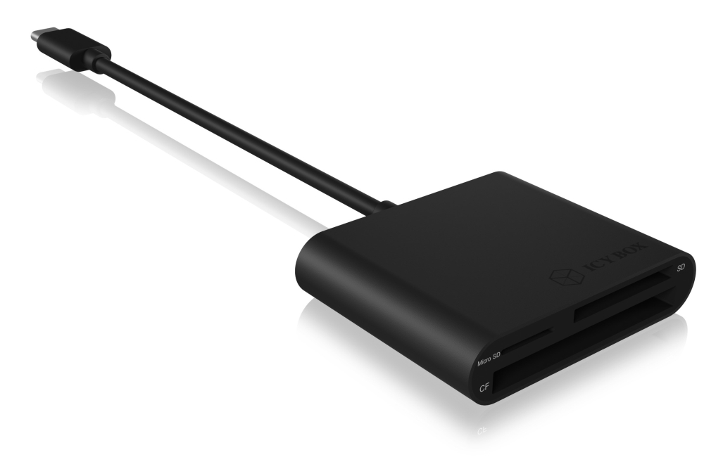 CARD Reader Icy Box interfata USB 3.2 Gen 1 ,  citeste/scrie: CF ,  SD ,  microSD ,  adaptor USB Type-C ,  15cm ,  Cod Produs: IB-CR301-C3 [3]