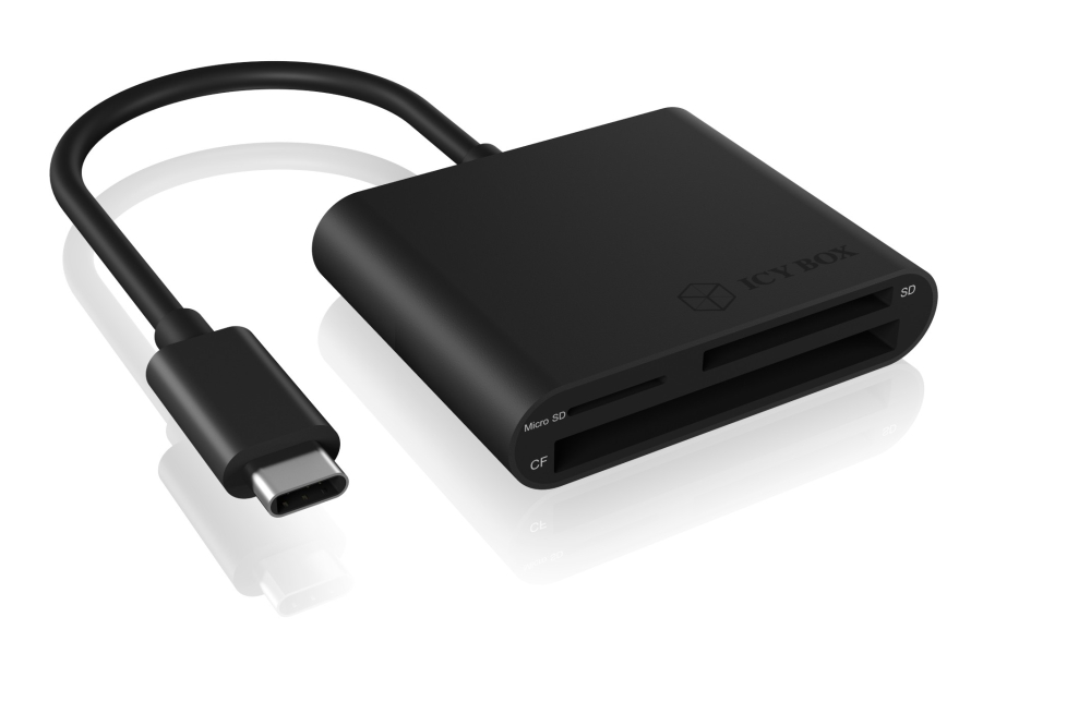 CARD Reader Icy Box interfata USB 3.2 Gen 1 ,  citeste/scrie: CF ,  SD ,  microSD ,  adaptor USB Type-C ,  15cm ,  Cod Produs: IB-CR301-C3 [2]