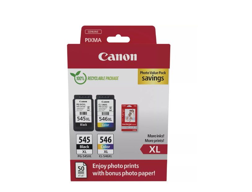 Combo-Pack Original 8286B011AA Canon Black/Color VP, PG-545XL/CL-546XL+50p, pentru Pixma IP2850 | MG2450 | MG2455 | MG2550 | MG2550S | MG2950 | MG3050 | MG3051 | MG3052 | MG3053 | MX495 Black | MX495  [1]