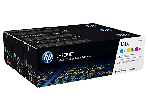 Combo-Pack Original HP CMY, HP131A, pentru Color LaserJet Pro 200 M251|M276, 3x1.8K, (timbru verde 1.2 lei) , "U0SL1AM" [1]