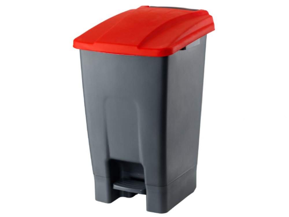Cos de gunoi reciclare selectiva cu pedala 70 L corp gri capac color [1]