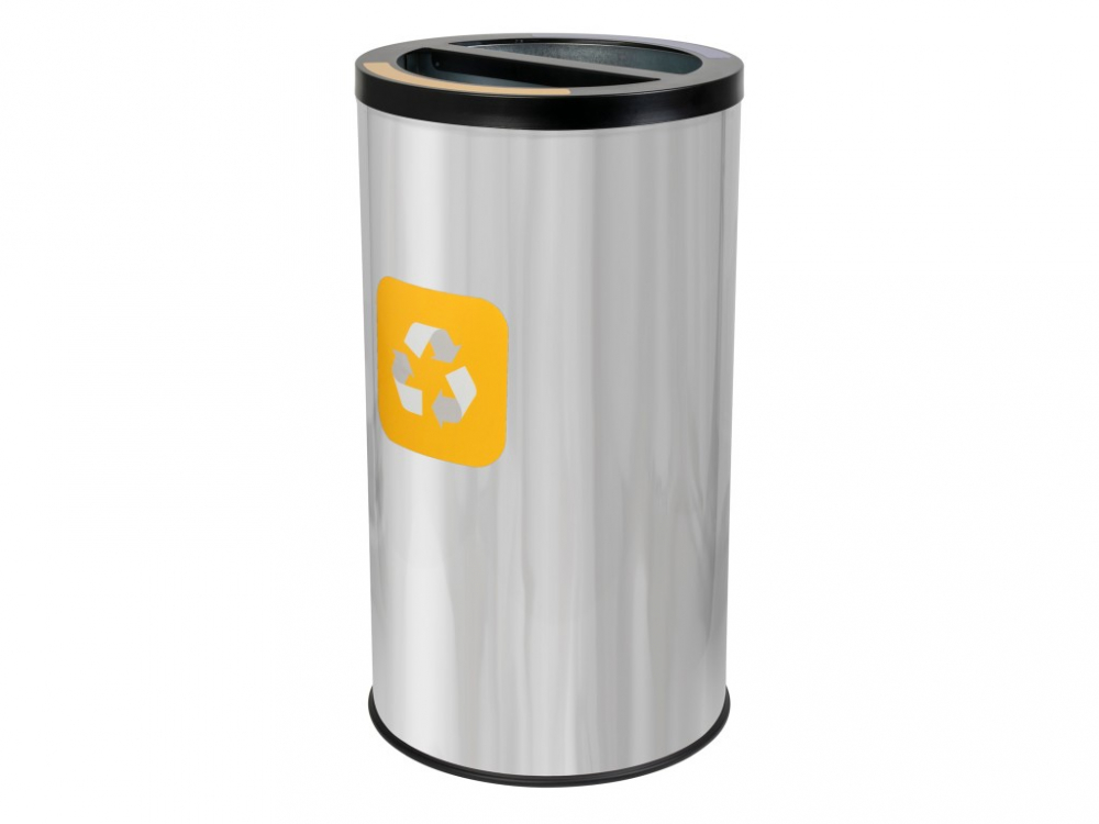 Cos inox colectare selectiva 2 compartimente cu galeata interioara , 2 x 30 L [2]
