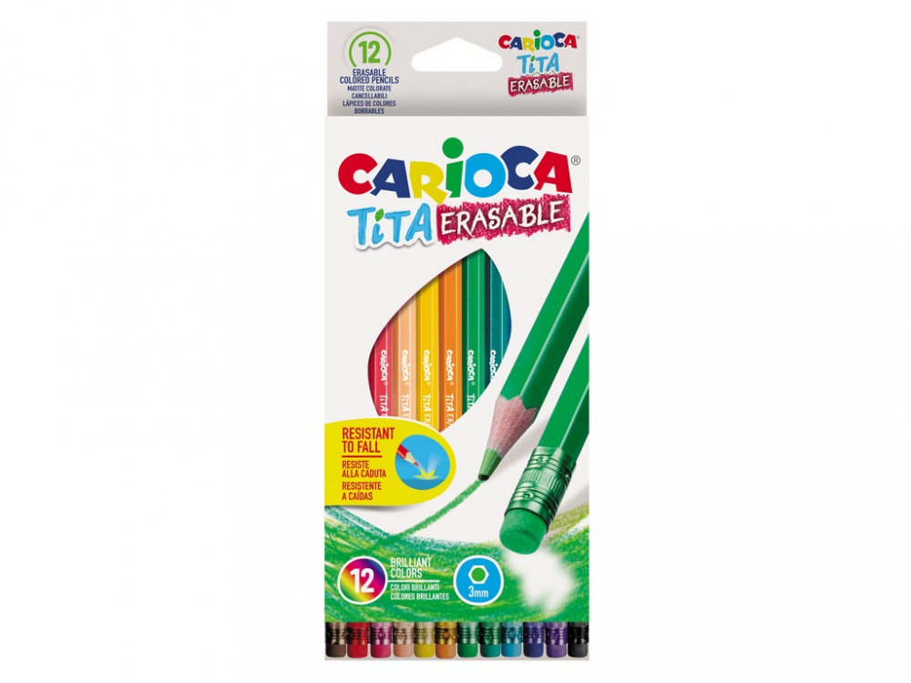 Creioane color cu guma Tita Erasable Carioca 12/set [1]