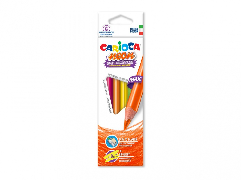 Creioane color triunghiulare Neon Carioca 6/set [1]