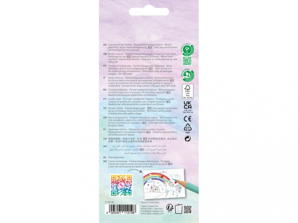 Creioane colorate hexagonale unicorni Faber-Castell 10 + 3 culori /set [3]