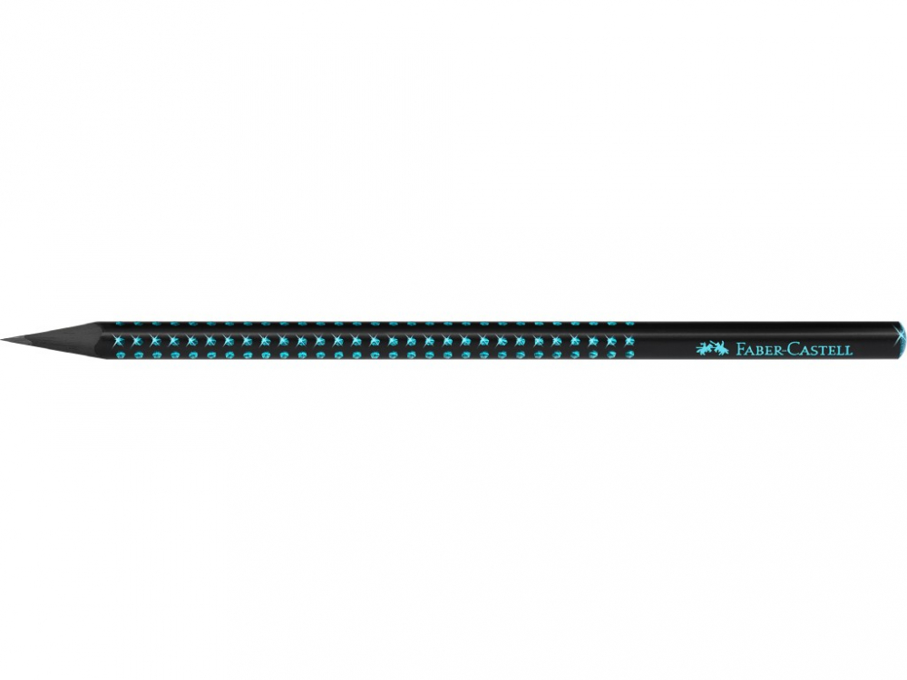 Creion grafit B triunghiular grip sparkle lemn negru midnight ocean Faber-Castell [1]