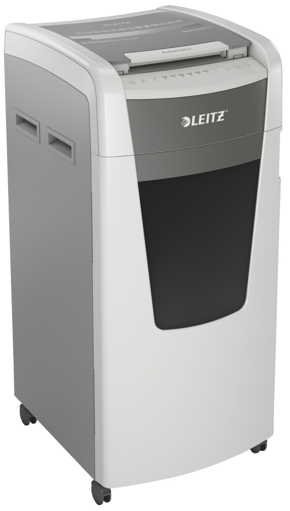 Distrugator automat documente Leitz IQ Office  ,  600 coli ,  P4 ,  cross-cut (tip confeti) ,  cos 110 litri ,  alb-gri ,  Leitz Cod Produs: 80170000 [14]