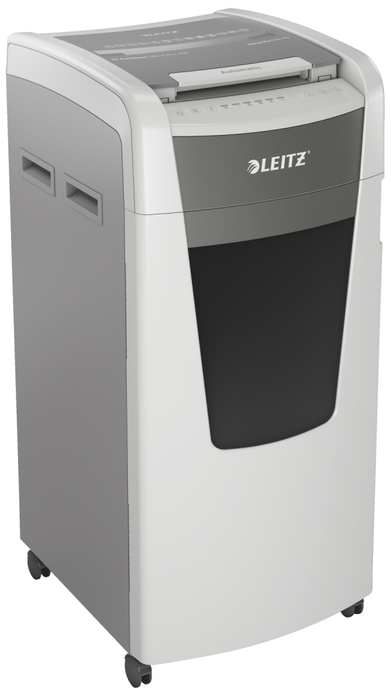 Distrugator automat documente Leitz IQ Office  ,  600 coli ,  P5 ,  micro-cut (tip particule) ,  cos 110 litri ,  alb-gri ,  Leitz Cod Produs: 80180000 [13]
