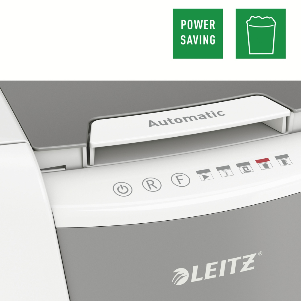 Distrugator automat documente Leitz IQ Small Office  ,  100 coli ,  P4 ,  cross-cut (tip confeti) ,  cos 34 litri ,  alb-gri ,  Leitz Cod Produs: 80110000 [9]