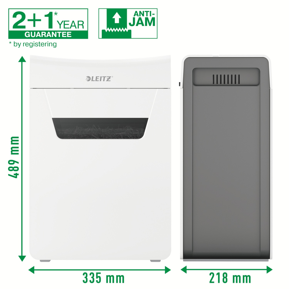 Distrugator manual documente Leitz IQ Protect 6M  ,  6 coli ,  P5 ,  micro-cut (tip particule) ,  cos 18 litri ,  alb ,  Leitz Cod Produs: 80950000 [7]