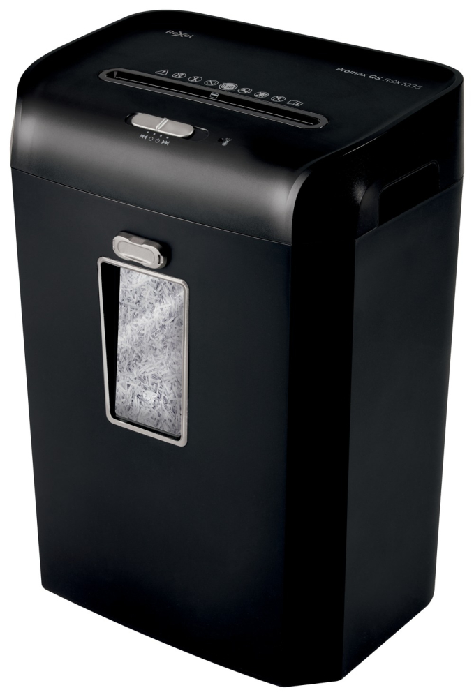 Distrugator manual documente Rexel PROMAX QS RSX1035 ,  10 coli ,  P4 ,  cross-cut (tip confeti) ,  cos 35 litri ,  negru ,  Cod Produs: 2104585EU [3]