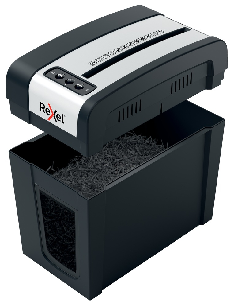 Distrugator manual documente Rexel SECURE MC3 Slim ,  3 coli ,  P5 ,  micro-cut (tip particule) ,  cos 10 litri ,  negru-argintiu ,  Cod Produs: 2020131EU [9]