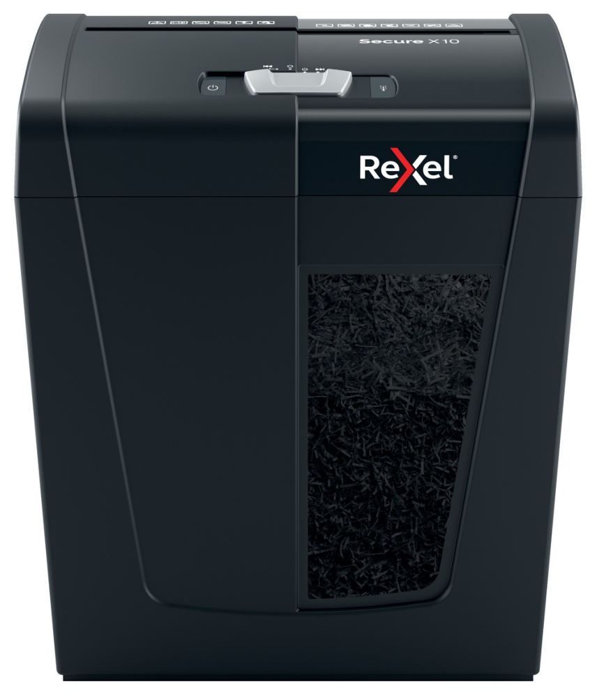 Distrugator manual documente Rexel SECURE X10 ,  10 coli ,  P4 ,  cross-cut (tip confeti) ,  cos 18 litri ,  negru ,  Cod Produs: 2020124EU [2]