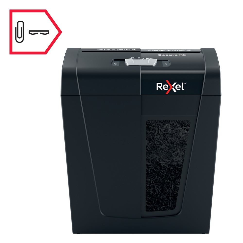 Distrugator manual documente Rexel SECURE X8 ,  8 coli ,  P4 ,  cross-cut (tip confeti) ,  cos 14 litri ,  negru ,  Cod Produs: 2020123EU [5]
