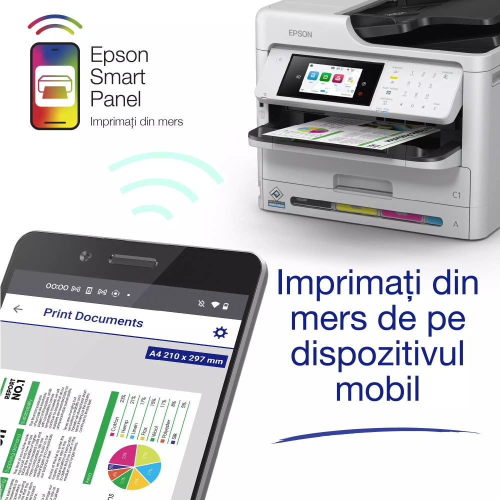 Epson WF - C5890DWF - Multifunctional inkjet color A4, DUPLEX AUTOMAT, 25 ppm, USB, Retea, Wi-Fi, cu FAX [6]