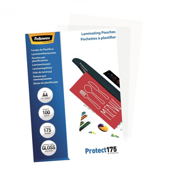 Folie pentru laminare Fellowes, 175 microni, A4, 100 coli/top [3]