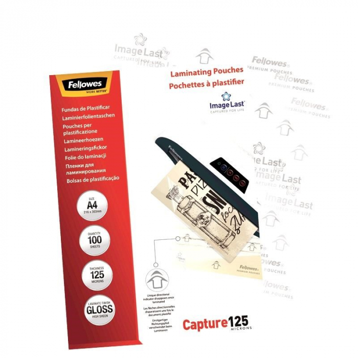 Folie pentru laminare Fellowes, 125 microni, A4, 100 coli/top [4]