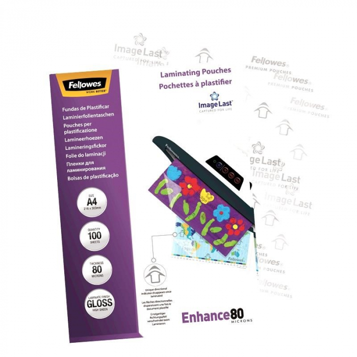 Folie pentru laminare Fellowes, 80 microni, A4, 100 coli/top [3]