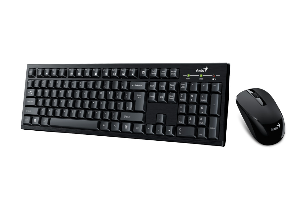KIT wireless GENIUS, tastatura wireless 104 taste (slim) + mouse wireless 1000dpi, 3 butoane, black, Cod Produs: 31340014400 [2]
