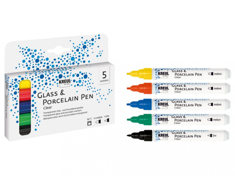 KREUL Glass & Porcelain Pen Clear 5/set [2]