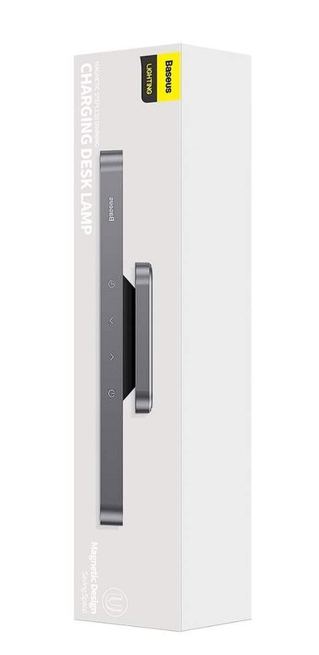 LAMPA BIROU LED Baseus Magnetic Stepless ,  100 lumeni , 4.5W , 3 trepte intensitate luminoasa , 4 butoane tactile , magnetic ,  ABS ,  alimentare: cablu inclus ,  gri Cod Produs: DGXC-C0G [3]