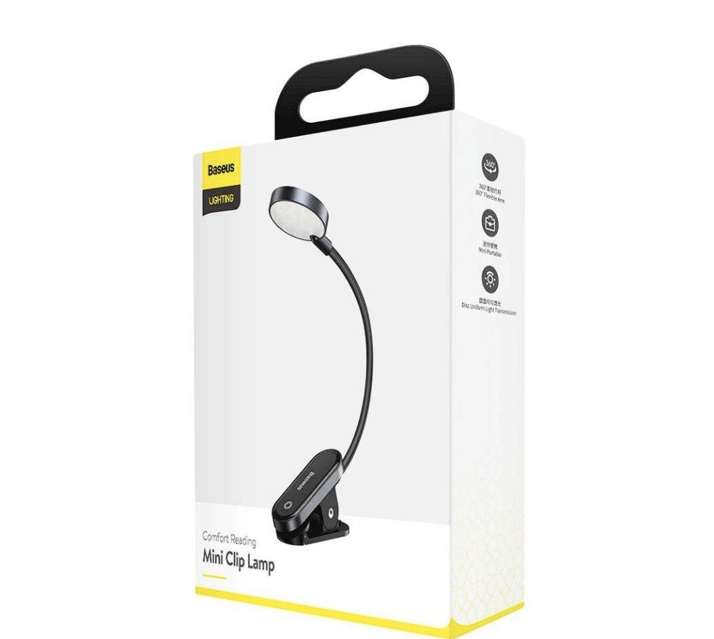 LAMPA pentru citit Baseus Comfort ,  LED ,  3 trepte intensitate luminoasa ,  acumulator 400mAh ,  culoare 4000k Cod Produs: DGRAD-0G [3]