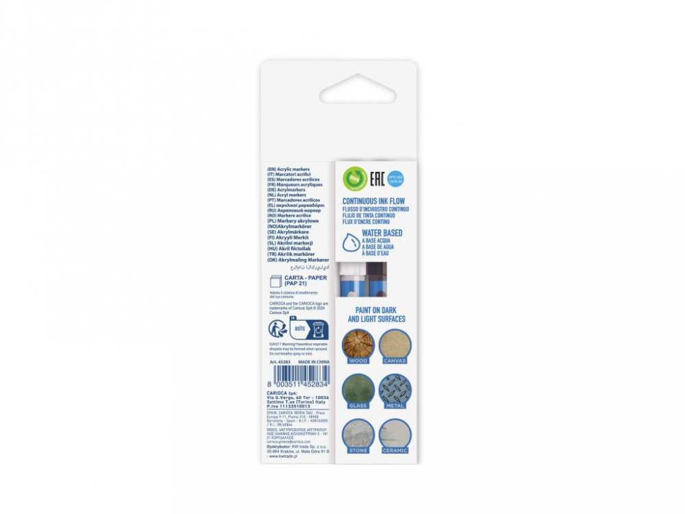 Marker cu vopsea acrilica si varf pensula Carioca 2 buc/set [6]