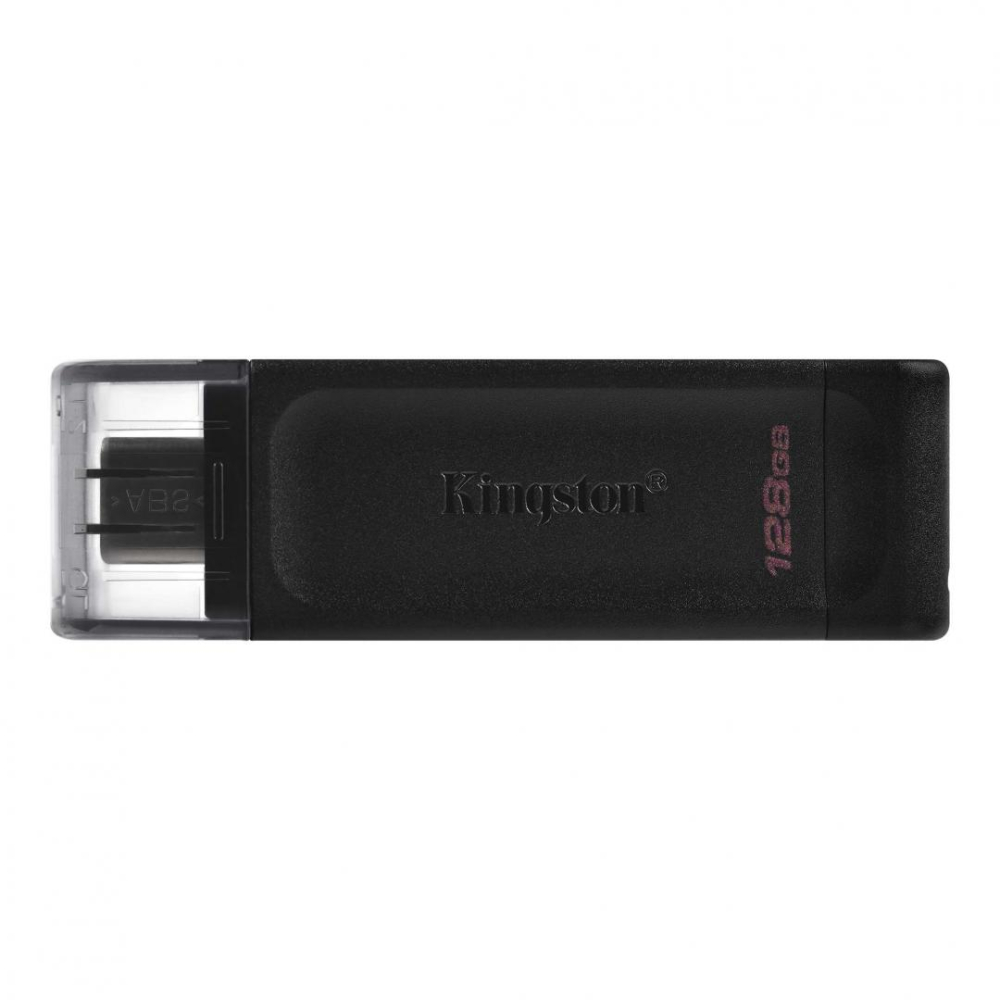 MEMORIE USB 3.2 Type-C KINGSTON 128 GB, clasica, carcasa plastic, negru, Cod Produs: DT70/128GB [1]